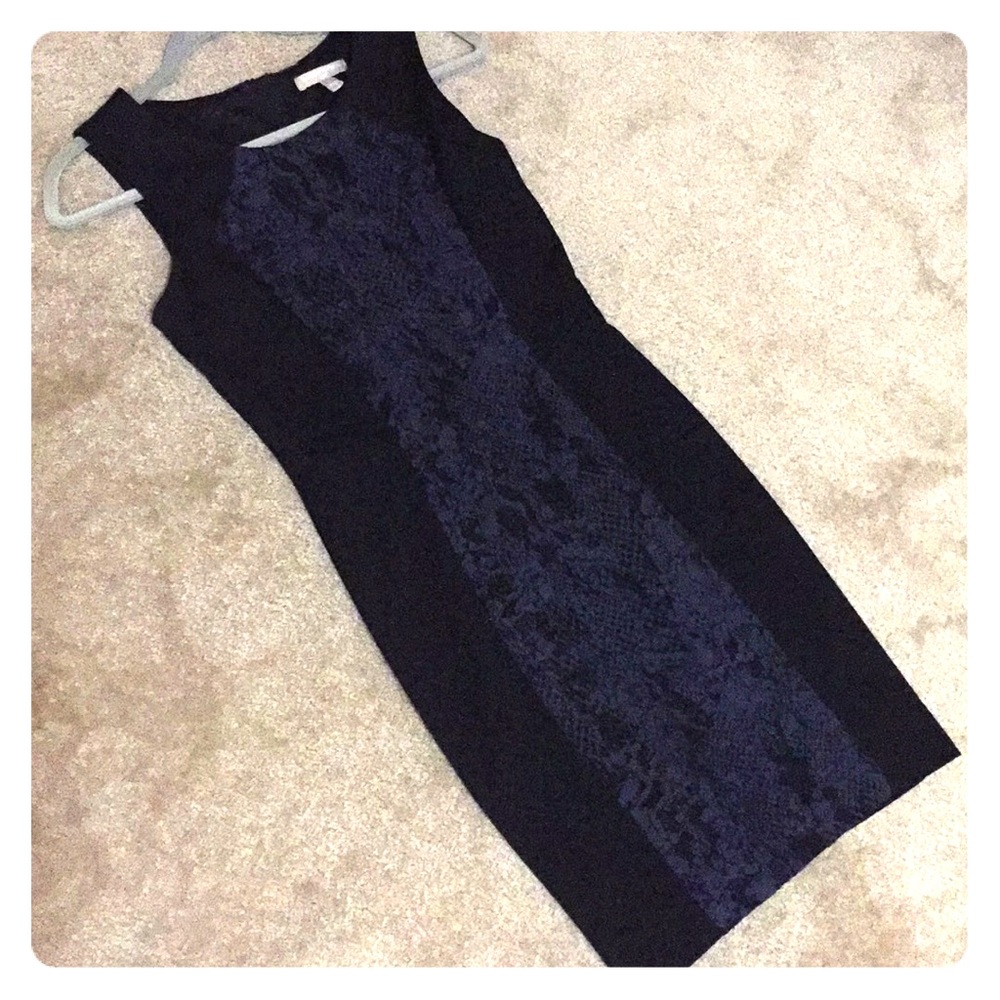 Black Sheath Dress with Jacquard Detail